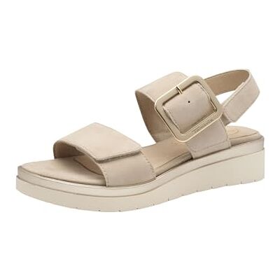 Tamaris Comfort Sandales Plates Femme Cuir avec Boucle, Beige Suede, 39 EU - Publicité Tamaris Comfort Sandales Plates Femme Cuir avec Boucle, Beige Suede, 39 EU - Publicité