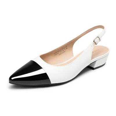 DREAM PAIRS Escarpins à talons à bride arrière pointu et bout fermé pour femme pour fête de mariage, Noir/beige, 7.5 - Publicité DREAM PAIRS Escarpins à talons à bride arrière pointu et bout fermé pour femme pour fête de mariage, Noir/beige, 7.5 - Publicité