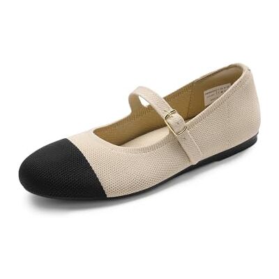 DREAM PAIRS Ballerines Femme Confortable Chaussure de Plates Mary Jane Ballerine en Tricot Respirant,Size 38.5,Nue/Noir,DWUMFA2519 - Publicité DREAM PAIRS Ballerines Femme Confortable Chaussure de Plates Mary Jane Ballerine en Tricot Respirant,Size 38.5,Nue/Noir,DWUMFA2519 - Publicité