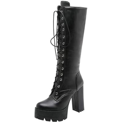 ESSUE Botte Haute Femme Talon Chunky Sur le Genou Cuissardes Grande Taille Sexy Mode Confortables Antidérapantes Rétro Larges Bottes de Cowboy - Publicité ESSUE Botte Haute Femme Talon Chunky Sur le Genou Cuissardes Grande Taille Sexy Mode Confortables Antidérapantes Rétro Larges Bottes de Cowboy - Publicité