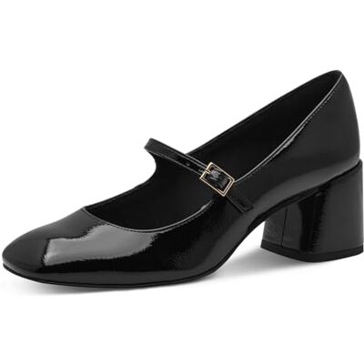 MARCO TOZZI Mary Janes pour Femme avec Sangles à Talon Bloc, Imprimé Noir, 40 EU - Publicité MARCO TOZZI Mary Janes pour Femme avec Sangles à Talon Bloc, Imprimé Noir, 40 EU - Publicité