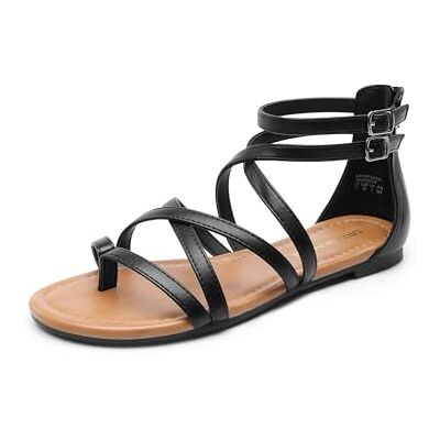 DREAM PAIRS Sandales d'été habillées à lanières croisées pour femme Confortables Décontractées Plage Pêcheur, Polyuréthane noir., 43 EU - Publicité DREAM PAIRS Sandales d'été habillées à lanières croisées pour femme Confortables Décontractées Plage Pêcheur, Polyuréthane noir., 43 EU - Publicité