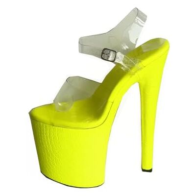 denova's Sandales à talons très hauts transparentes pour femme Tailles grandes Plateforme Pour la danse sur poteau Avec sangle à la cheville, 12 US - Publicité denova's Sandales à talons très hauts transparentes pour femme Tailles grandes Plateforme Pour la danse sur poteau Avec sangle à la cheville, 12 US - Publicité