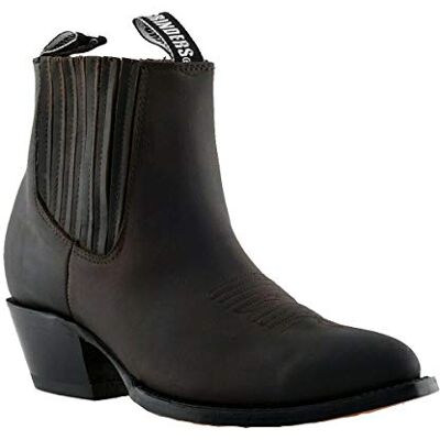 Grinders Unisexe Maverick Marron Cuir Western Cowboy Bottines Dansantes 41 - Publicité Grinders Unisexe Maverick Marron Cuir Western Cowboy Bottines Dansantes 41 - Publicité