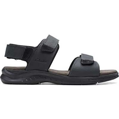 Clarks Men's Hapsford Creek Fisherman Sandal, Black Tumbled Leather, 42 EU - Publicité Clarks Men's Hapsford Creek Fisherman Sandal, Black Tumbled Leather, 42 EU - Publicité