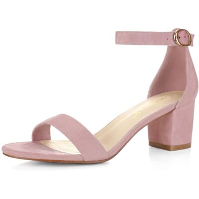 Allegra K Sandales à bout ouvert et talons carrés à bride cheville pour femmes Rose clair 36 - Publicité Allegra K Sandales à bout ouvert et talons carrés à bride cheville pour femmes Rose clair 36 - Publicité