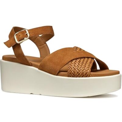 Geox Femme D XAND 2.2S B Sandale compensée, Cognac, 39 EU - Publicité Geox Femme D XAND 2.2S B Sandale compensée, Cognac, 39 EU - Publicité