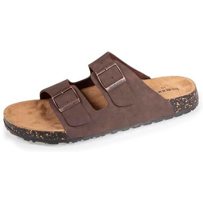 Isotoner Sandales homme à doubles bride, semelle intérieur patch talon ultra confortables, 43, chocolat - Publicité Isotoner Sandales homme à doubles bride, semelle intérieur patch talon ultra confortables, 43, chocolat - Publicité
