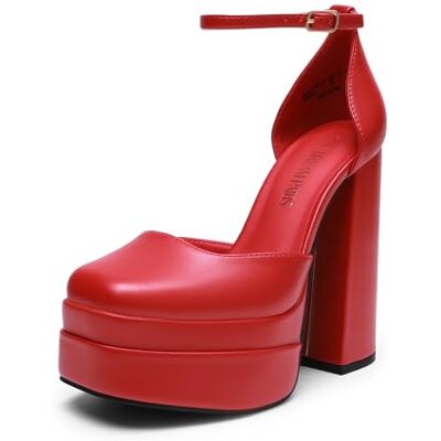 DREAM PAIRS Chaussures pour femme Sdpu2319w plateforme, rouge, 37 EU - Publicité DREAM PAIRS Chaussures pour femme Sdpu2319w plateforme, rouge, 37 EU - Publicité