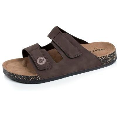 Isotoner Sandales homme à doubles bride scratch, semelle intérieur patch talon ultra confortables, 41, chocolat - Publicité Isotoner Sandales homme à doubles bride scratch, semelle intérieur patch talon ultra confortables, 41, chocolat - Publicité