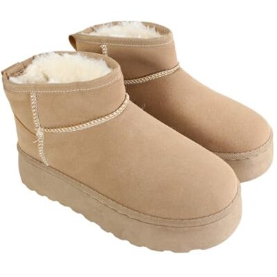 Lee Cooper Bottes Fourrées Fille Bottes Hiver Chaudes PU, PVC Beige 38 - Publicité Lee Cooper Bottes Fourrées Fille Bottes Hiver Chaudes PU, PVC Beige 38 - Publicité