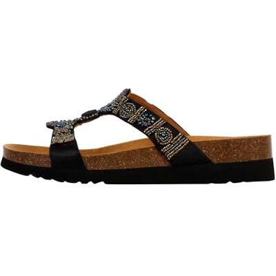 Scholl Sandale pour femme avec tige en tissu, Multicolore, jaune, 38 EU Larga - Publicité Scholl Sandale pour femme avec tige en tissu, Multicolore, jaune, 38 EU Larga - Publicité