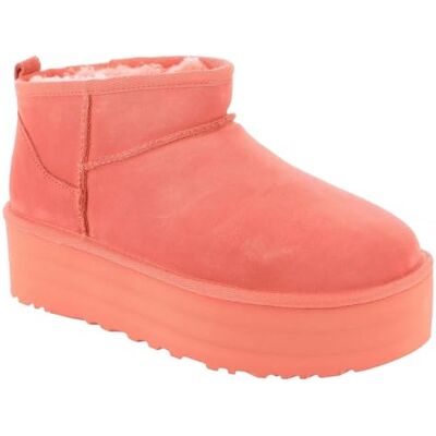 UGG Bottes à plateforme Classic Ultra Mini pour femme, Corail vif, 7 - Publicité UGG Bottes à plateforme Classic Ultra Mini pour femme, Corail vif, 7 - Publicité
