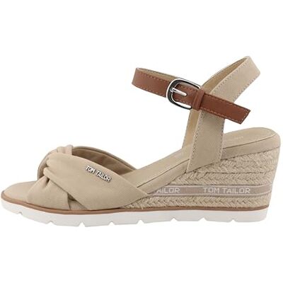 TOM TAILOR Femme Sandale cale, Sable, 36 EU - Publicité TOM TAILOR Femme Sandale cale, Sable, 36 EU - Publicité