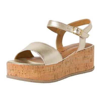 Tamaris Femme Sandale cale, Lt Gold Met, 37 EU - Publicité Tamaris Femme Sandale cale, Lt Gold Met, 37 EU - Publicité