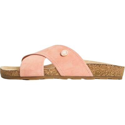 Tommy Hilfiger Sandales plates Th Classic Cork Suede pour femme, rose, 7 - Publicité Tommy Hilfiger Sandales plates Th Classic Cork Suede pour femme, rose, 7 - Publicité