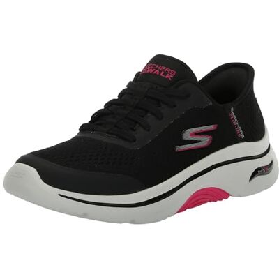 Skechers Go Walk Arch Fit 2.0 Valencia Baskets à Enfiler Mains Libres pour Femme, Noir/Rose Vif, 36.5 EU - Publicité Skechers Go Walk Arch Fit 2.0 Valencia Baskets à Enfiler Mains Libres pour Femme, Noir/Rose Vif, 36.5 EU - Publicité