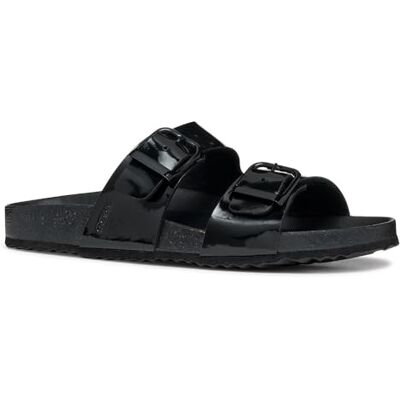 Geox Femme D BRIONIA R M Sandale Plate, Black, 36 EU - Publicité Geox Femme D BRIONIA R M Sandale Plate, Black, 36 EU - Publicité