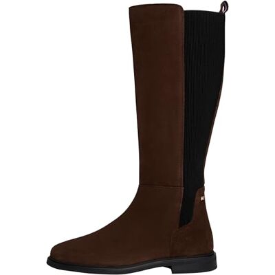 Tommy Hilfiger Bottes Femme Flag Long en Daim - Publicité Tommy Hilfiger Bottes Femme Flag Long en Daim - Publicité