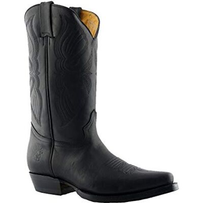 Grinders Bottes en cuir Louisiane Pour Hommes Noir Bottes de Danse Cowboy à Talons Cubains 40 - Publicité Grinders Bottes en cuir Louisiane Pour Hommes Noir Bottes de Danse Cowboy à Talons Cubains 40 - Publicité