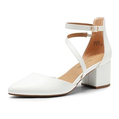 DREAM PAIRS Escarpins Femmes Chaussures à Talons Elégantes pour Femmes Bout Fermé Escarpin Antidérapante Ajustement réglable SDPU2354W,Size 41,Blanc-PU,SDPU2354W - Publicité DREAM PAIRS Escarpins Femmes Chaussures à Talons Elégantes pour Femmes Bout Fermé Escarpin Antidérapante Ajustement réglable SDPU2354W,Size 41,Blanc-PU,SDPU2354W - Publicité