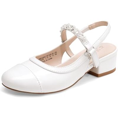 DREAM PAIRS Chaussures habillées pour filles avec talons et bout rond pour petits grands enfants, fête florale, mariage, princesse, blanc, 31 EU - Publicité DREAM PAIRS Chaussures habillées pour filles avec talons et bout rond pour petits grands enfants, fête florale, mariage, princesse, blanc, 31 EU - Publicité