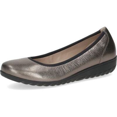 CAPRICE Ballerines Femme en Cuir à Talon compensé, Métallique (Piombo Metal), 38 EU - Publicité CAPRICE Ballerines Femme en Cuir à Talon compensé, Métallique (Piombo Metal), 38 EU - Publicité
