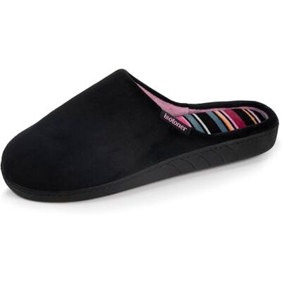 Isotoner Chaussons pantoufles Mules femme semelle ergonomique confort, velours, 41, noir - Publicité Isotoner Chaussons pantoufles Mules femme semelle ergonomique confort, velours, 41, noir - Publicité