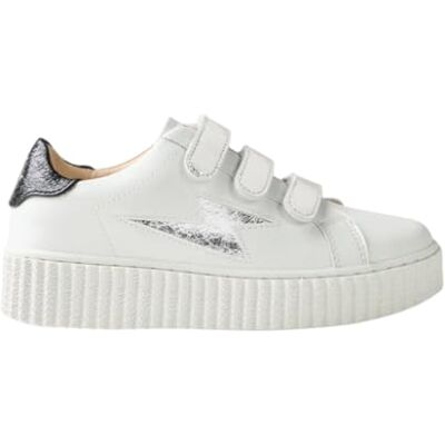 Vanessa Wu Baskets Vanessa Wu Mini Marilou Blanc Fille Argent - Publicité Vanessa Wu Baskets Vanessa Wu Mini Marilou Blanc Fille Argent - Publicité