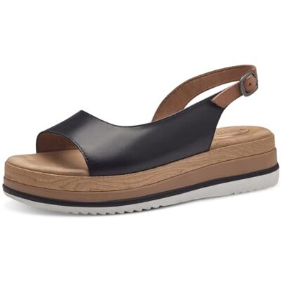 Tamaris Comfort Sandales Plates Femme Cuir avec Bride réglable, Black, 37 EU - Publicité Tamaris Comfort Sandales Plates Femme Cuir avec Bride réglable, Black, 37 EU - Publicité