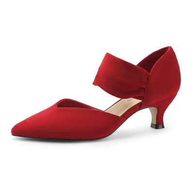 DREAM PAIRS Escarpins à bout fermé pour femmes, Rouge, 39 EU - Publicité DREAM PAIRS Escarpins à bout fermé pour femmes, Rouge, 39 EU - Publicité