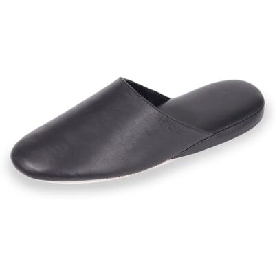 Isotoner Chaussons Mules homme tout cuir semelle confort - Publicité Isotoner Chaussons Mules homme tout cuir semelle confort - Publicité