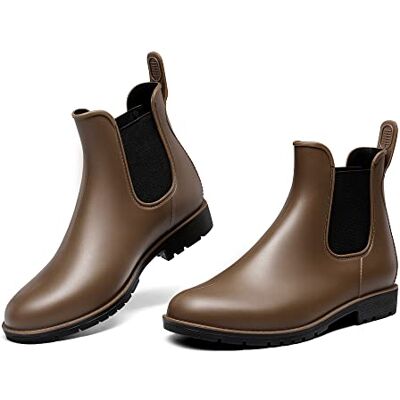 DREAM PAIRS Bottes de Pluie Femme Courtes Confortables Bottines Chelsea Femme Imperméables Légères Antidérapantes Chaussures Femme Jardin Ville,Size 38,Marron,SDRB2201W-E - Publicité DREAM PAIRS Bottes de Pluie Femme Courtes Confortables Bottines Chelsea Femme Imperméables Légères Antidérapantes Chaussures Femme Jardin Ville,Size 38,Marron,SDRB2201W-E - Publicité