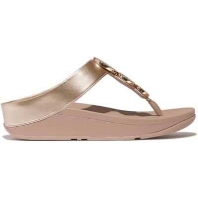 Fitflop Sandales Halo Bead-Circle Metallic Toe Post pour femme, Beige latte métallisé, 42 EU - Publicité Fitflop Sandales Halo Bead-Circle Metallic Toe Post pour femme, Beige latte métallisé, 42 EU - Publicité