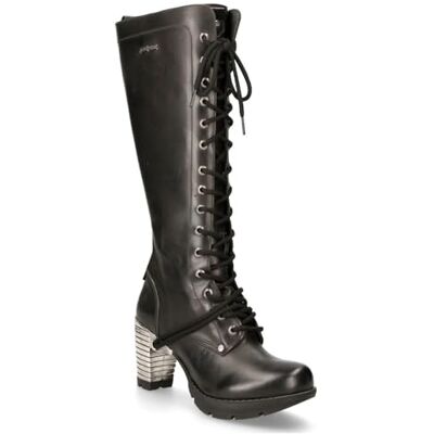 New Rock Bottines à Plateforme en Cuir Noir Python M-106WALL-C65 - Publicité New Rock Bottines à Plateforme en Cuir Noir Python M-106WALL-C65 - Publicité