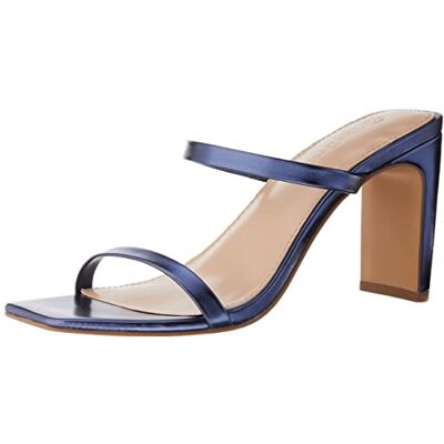 The Drop Avery Square Toe Two Strap High Heeled Sandal pour Femme, Bleu Marine Métallisé, 39 - Publicité The Drop Avery Square Toe Two Strap High Heeled Sandal pour Femme, Bleu Marine Métallisé, 39 - Publicité
