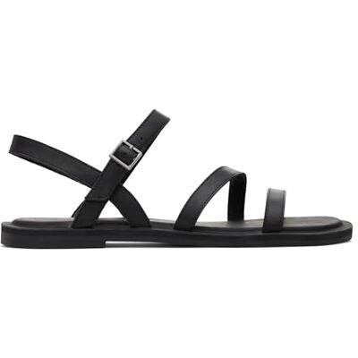 TOMS Sandales KiraFlat pour femme, cuir noir, 41 EU - Publicité TOMS Sandales KiraFlat pour femme, cuir noir, 41 EU - Publicité