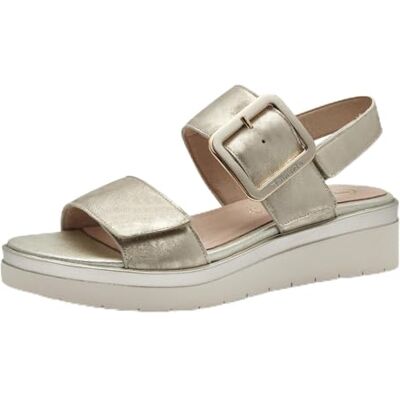 Tamaris Comfort Sandales Plates Femme Cuir avec Boucle, Cloudy Gold, 37 EU - Publicité Tamaris Comfort Sandales Plates Femme Cuir avec Boucle, Cloudy Gold, 37 EU - Publicité