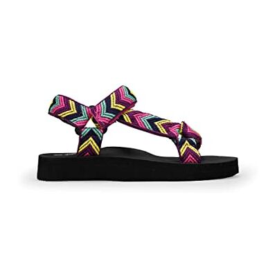 BOSANOVA Sandales de sport en textile ethnique avec semelle en caoutchouc EVA Fermeture Velcro pour femme, multicolore, 36 EU - Publicité BOSANOVA Sandales de sport en textile ethnique avec semelle en caoutchouc EVA Fermeture Velcro pour femme, multicolore, 36 EU - Publicité