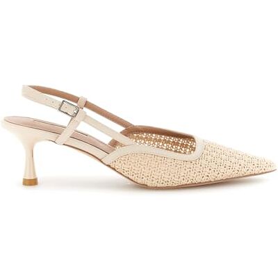 CAFèNOIR Escarpins À Bride Arrière Effet Raphia Avec Talon Bobine, Pour Femme, Couleur Beige, Taille 37 - Publicité CAFèNOIR Escarpins À Bride Arrière Effet Raphia Avec Talon Bobine, Pour Femme, Couleur Beige, Taille 37 - Publicité