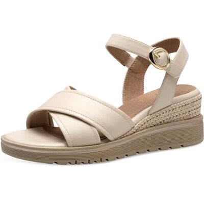 Jana sandales femme à talon compensé été vegan, Beige, 42 EU - Publicité Jana sandales femme à talon compensé été vegan, Beige, 42 EU - Publicité