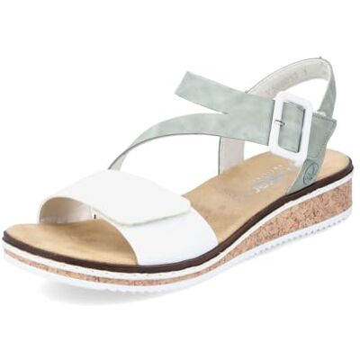 Rieker Femme Sandales V3660, Dame Sandales Fines,Chaussure d'été,Sandale d'été,Confortable,Plate,Vert (grün Kombi / 52),36 EU / 3.5 UK - Publicité Rieker Femme Sandales V3660, Dame Sandales Fines,Chaussure d'été,Sandale d'été,Confortable,Plate,Vert (grün Kombi / 52),36 EU / 3.5 UK - Publicité