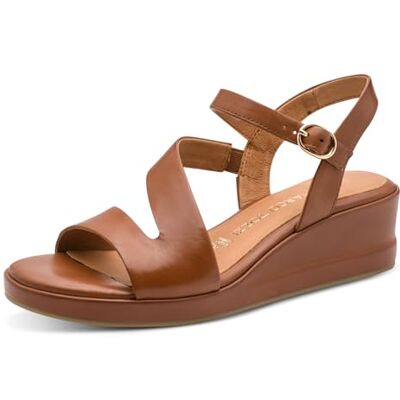 MARCO TOZZI Femme Sandale semelle intérieure Feel Me douce Cuir doublure douce Moderne, marron (COGNAC), 36 EU - Publicité MARCO TOZZI Femme Sandale semelle intérieure Feel Me douce Cuir doublure douce Moderne, marron (COGNAC), 36 EU - Publicité
