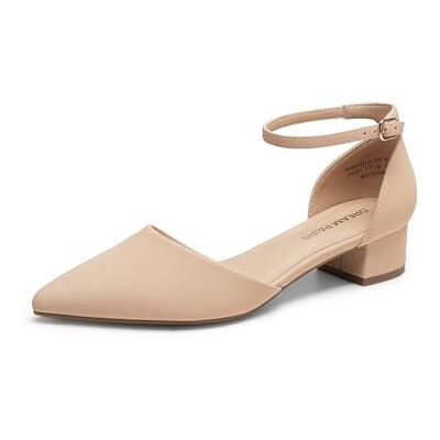 DREAM PAIRS Escarpins Femme Talon Bas Bout Pointu D'Orsay Bride Cheville Chaussures Habillees Confort,Size 40,Nu,DWUMPU2569 - Publicité DREAM PAIRS Escarpins Femme Talon Bas Bout Pointu D'Orsay Bride Cheville Chaussures Habillees Confort,Size 40,Nu,DWUMPU2569 - Publicité