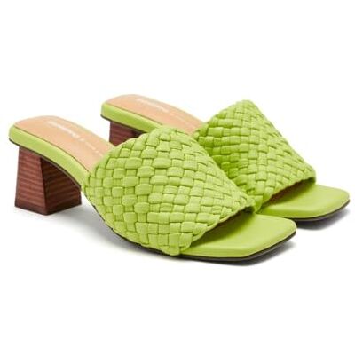 GIOSEPPO Sandales Mules Talon et Cuir Tressé Colrain, citron vert, 36 EU - Publicité GIOSEPPO Sandales Mules Talon et Cuir Tressé Colrain, citron vert, 36 EU - Publicité
