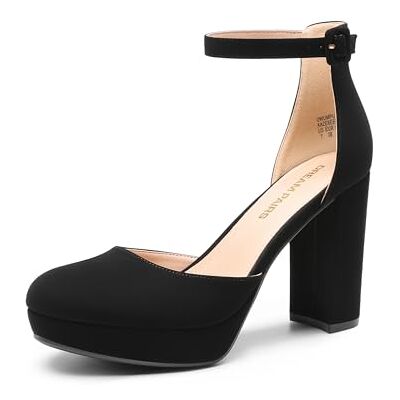 DREAM PAIRS Escarpins Femme Plateforme Talon Bloc Haut Mary Jane Style Chic Mode Soirée Mariage Bureau,Size 38,Noir-Nubuck,DWUMPU2534 - Publicité DREAM PAIRS Escarpins Femme Plateforme Talon Bloc Haut Mary Jane Style Chic Mode Soirée Mariage Bureau,Size 38,Noir-Nubuck,DWUMPU2534 - Publicité
