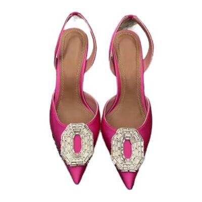 ZIRIA Chaussures simples en strass en soie à talon fin pointu 8cm Chaussures à talons hauts Chaussures transparentes en cristal - Publicité ZIRIA Chaussures simples en strass en soie à talon fin pointu 8cm Chaussures à talons hauts Chaussures transparentes en cristal - Publicité
