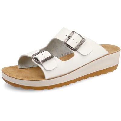 Fly Flot Femme Ciabatta Donna Morbida Microfibra A Due Fasce Con Fibbie Regolabili, Fodera Traspirante Air Flot E Sottopiede in Pelle Multiprise, Blanc, 38 EU - Publicité Fly Flot Femme Ciabatta Donna Morbida Microfibra A Due Fasce Con Fibbie Regolabili, Fodera Traspirante Air Flot E Sottopiede in Pelle Multiprise, Blanc, 38 EU - Publicité