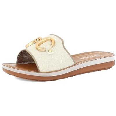 inblu Femme Ciabatte Donna Con Bordo Cucito A Vista E Morsetto Dorato Mule, Glace, 39 EU - Publicité inblu Femme Ciabatte Donna Con Bordo Cucito A Vista E Morsetto Dorato Mule, Glace, 39 EU - Publicité