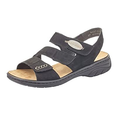 Rieker Femme Sandales Bout fermé, Noir (Schwarz/Cement 00), 38 EU - Publicité Rieker Femme Sandales Bout fermé, Noir (Schwarz/Cement 00), 38 EU - Publicité